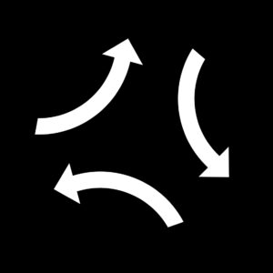 Energiajäte, ikoni, kolme nuolta kaaressa