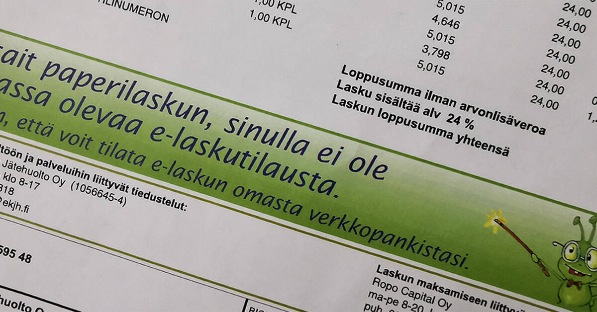 Läheltä otettu kuva jätelaskusta