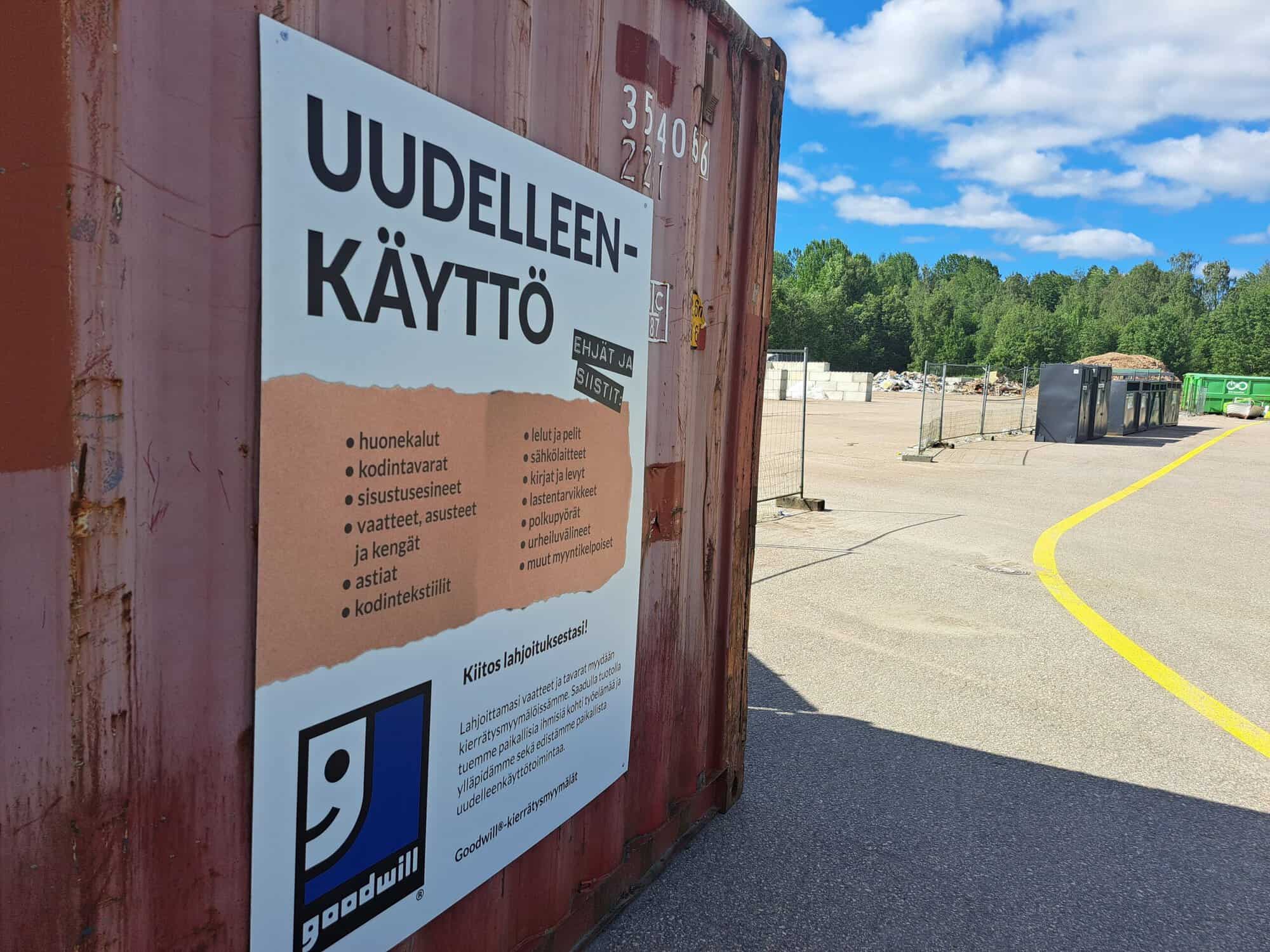 Goodwillin uudelleenkäyttö kontti